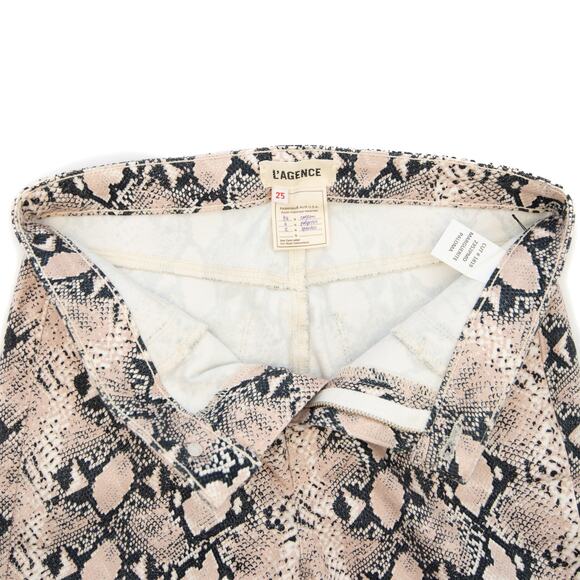 L'agence Margot Paloma High Rise Skinny Snakeskin Print Jeans Size 25 - Picture 5 of 9